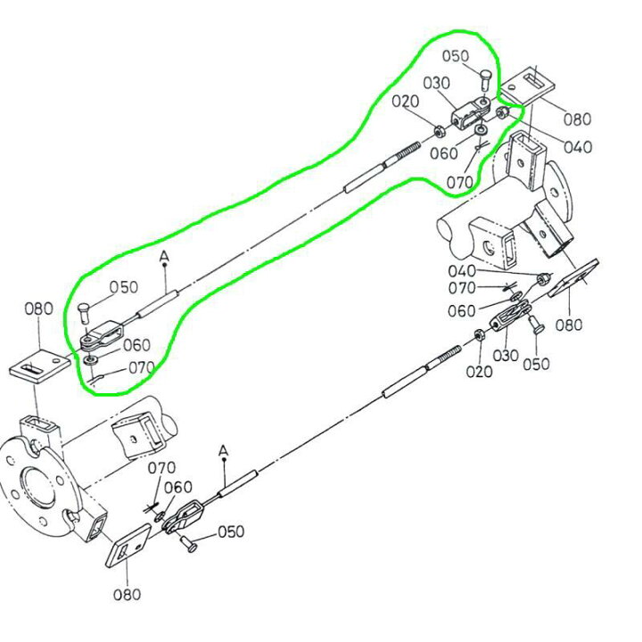楽天市場】クボタ トラクター用部品 RSP131用 巻付き防止ワイヤーASSY 