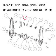 スパイダーモア SP850 SP851 SP852用　走行駆動チェーン #25H-72L