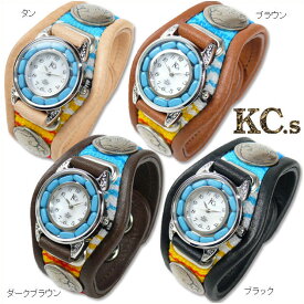 KC'S ケイシイズ レザーブレスウォッチ 時計 インレイ マルチサラッペ ターコイズ文字盤仕様 プレゼント ギフト KSR555