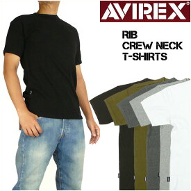 AVIREX アビレックス リブ 半袖Tシャツ クルーネックTシャツ デイリーウエア メンズ 6143502 783-4934014