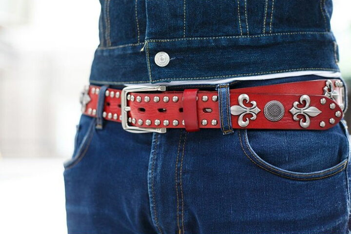 楽天市場】DEEP ZONE ディープ ゾーン レザー スタッズベルト オイル  