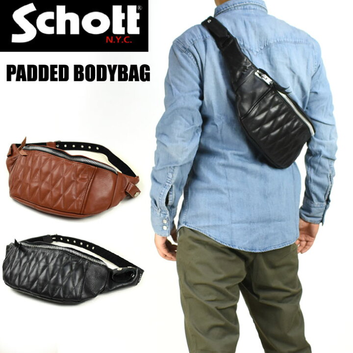 楽天市場】Schott ショット パデッド レザー ボディバッグ PADDED  