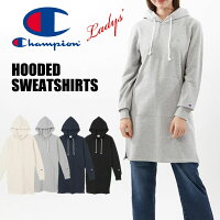 Champion チャンピオン レディース
フーデッドスウェットシャツ
ロングパーカー フード ワンピース ワンポイント 無地 UV CUT
CW-U109