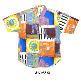 KINGPIN キングピン パッチワークシャツ メンズ 切替半袖シャツ アロハ B0003