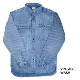 HOUSTON ヒューストン ウォバッシュ ワークシャツ WABASH WORK SHIRTS メンズ ミリタリー ストライプ 40691