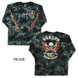 セール！ VANSON バンソン 長袖Tシャツ CROSS BONE SKULL クロスボーンスカル プリント 刺繍 メンズ NVLT-2101