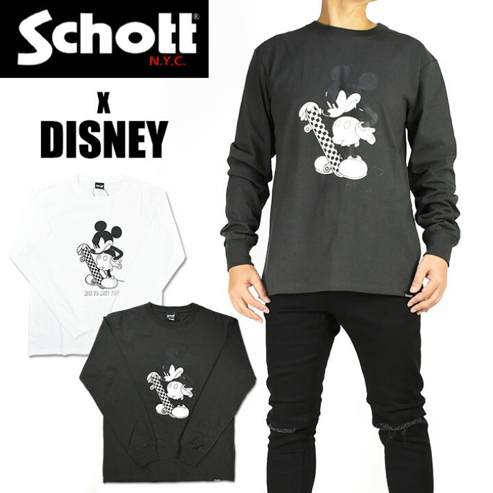 楽天市場 Schott X Disney ショット X ディズニー 長袖tシャツ Skater ミッキーマウス Tシャツ メンズ Jeans Sanshin