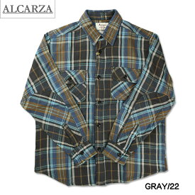 セール！ ALCARZA アルカルザ メンズ ネルシャツ ヘビーフランネル チェックシャツ 長袖シャツ 秋 冬 暖かいシャツ 629-00 629-01