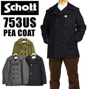 Schott �V���b�g P�R�[�g �s�[�R�[�g �E�[�� �����g�� PEACOAT �����Y Made in USA 753US 740N 7118 782-3954022
