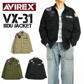 AVIREX アビレックス COTTON RIP STOP BDU JACKET VX-31 TOP GUN コットン リップストップ BDU ジャケット メンズ ミリタリー シャツジャケット 7833155001