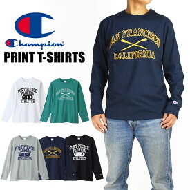 Champion チャンピオン プリント 長袖Tシャツ ロングスリーブ Tシャツ メンズ C3-W409