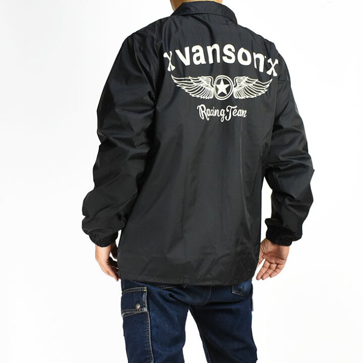 バンソン ロゴプリント 裏地付き ナイロンコーチジャケット アウター メンズ VANSON nvsl-2207a VANSON（バンソン） NVSL-2207 ナイロンコーチジャケット コヨーテ色 | VANSON,ジャケット |  バイクウエア＆アメカジHistory