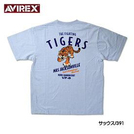 AVIREX アビレックス フロッキープリント 半袖Tシャツ VP-8 FIGHTING TIGERS ミリタリー Tシャツ メンズ 783-4134027