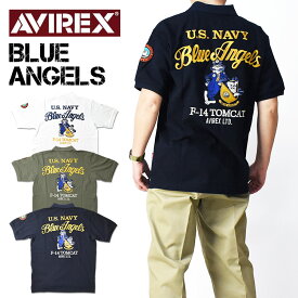 AVIREX アビレックス 半袖 ポロシャツ BLUE ANGELS ミリタリー 刺繍 ポロ メンズ 783-4136001