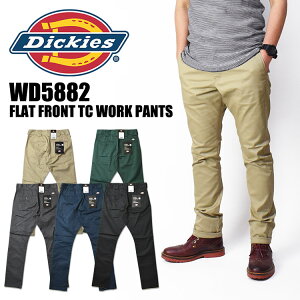 DICKIES �f�B�b�L�[�Y WD5882N �t���b�g�t�����g TC ���[�N�p���c FLAT FRONT TC WORK PANTS �i���[�p���c �X�����t�B�b�g �X�g���b�` �`�m�p���c �����Y