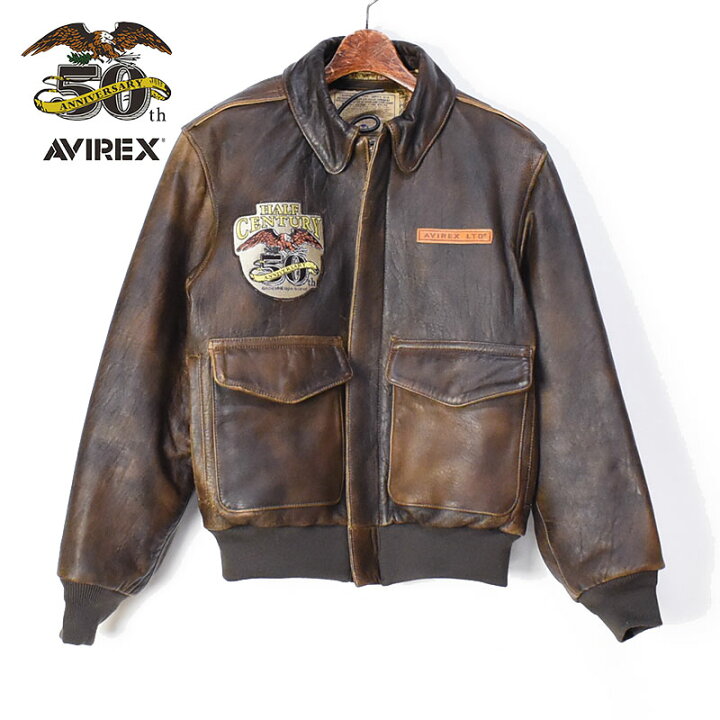 楽天市場】AVIREX アビレックス 50周年記念 A-2 レザージャケット 50th  