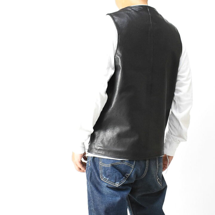 楽天市場】HOUSTON ヒューストン LAMB LEATHER VEST ラムレザー ベスト 