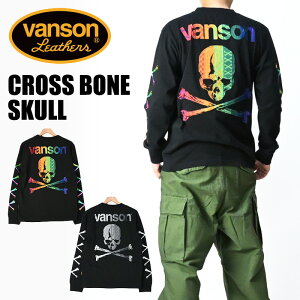 VANSON �o���\�� ���� T�V���c CROSS BONE SKULL �N���X�{�[���X�J�� �h�J �����Y NVLT-2512
