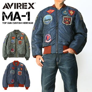 AVIREX �A�r���b�N�X MA-1 TOP GUN MA1 TOP GUN CUSTOM HERITAGE VINTAGE LINE �r���e�[�W MA-1 �g�b�v�K�� �~���^���[ �t���C�g�W���P�b�g �����Y 783-5952040