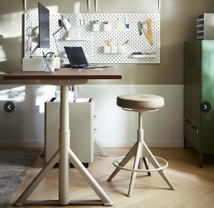 楽天市場】セット商品 新品 IKEA イドーセン デスク 昇降式, ブラウン  