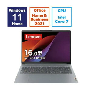 ノートパソコン 新品 Lenovo IdeaPad Slim 3i Gen 9 83E70031JP 16インチ Core 7 150U SSD512GB メモリ16GB Office 2021搭載 Windows 11 指紋認証 Webカメラ 日本語キーボード テンキー アークティックグレー