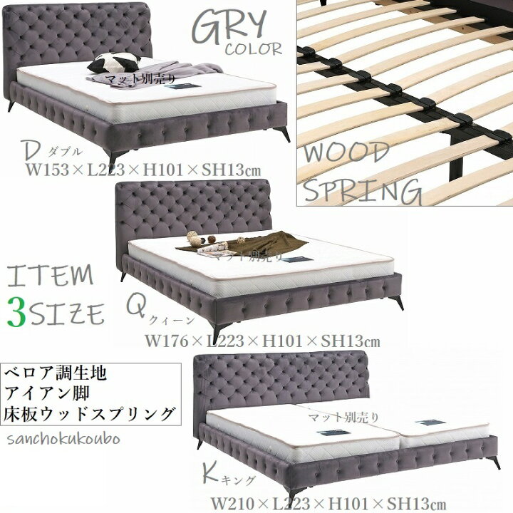 楽天市場】Qサイズ UNCLE ベッド フレーム ロータイプ チェスター 