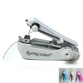 ミニミシン ハンドミシン 片手で縫える 手持ち コンパクト ポータブル 操作簡単 小型 裾上げ 便利 手作り 縫い物 縫製 家庭用 初心者適用 ホワイト