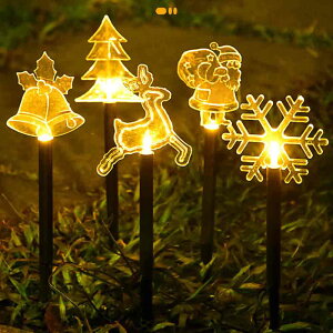 クリスマス 飾り ソーラーライト 埋め込みライト 屋外ガーデンデコレーションライト イルミネーションライト 庭園灯 芝生ランプ 自動点灯 芝生 庭 風景 ソーラー充電 電飾 飾りライト パー