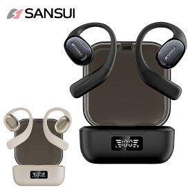 SANSUI｜耳掛け式｜オープンイヤー型｜ワイヤレスイヤフォン｜Model:W93s｜Bluetooth 5.4｜ENC ノイズキャンセリング｜自動ペアリング｜IPX4防水｜マイク内蔵｜超長時間連続再生｜Type-C急速充電｜AAC/SBCコーデック｜小型軽量