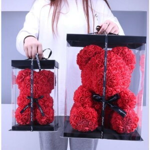 永生花 ギフトクマ型 熊 ソープフラワー ボックスフラワー 造花 フラワー 石鹸花 枯れない花 プレゼント 結婚祝い バレンタインデー