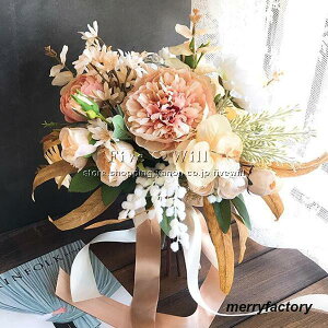 ウエディングブーケ ブートニア 手首の花 結婚式 ローズ 造花 成品 ウェディング用 アレンジメント 花嫁 披露宴 手作り キットブライダルブーケ