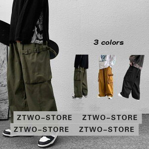 ワイドパンツ メンズ バギーパンツ 無地 ズボン ワイドルック チノパン ゆったり ウエストゴム カッコイイ オシャレカジュアルボトムス 長ズボン