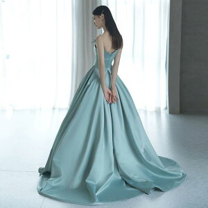 カラードレス ファスナー ロングドレス 演奏会 イブニングドレス 青 発表会 コンサート コンクール ウェディングドレス キャミソール 結婚式 フォーマル 前撮り