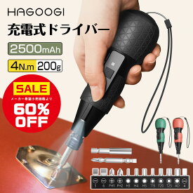 【2025年革新型】 電動ドライバー 小型 軽量 ドライバー 充電式 ペン型 LEDライト ドリルドライバー ビット14本付き 操作簡単 ミニドライバー ボールグリップ 電動 手動 正逆転切替 コードレス 工具 USB充電 家庭用 DIY用 HAGOOGI