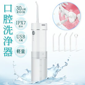 【楽天1位＊最安価格挑戦】口腔洗浄器 ジェットウォッシャー カプセル式 携帯便利 3種類の水流モード 替えノズル5本 USB充電式 独自の歯垢除去 ノズル 口腔ケア 折りたたみ 超コンパクト IPX7防水 コードレス タンク取り外し可能 旅行 出張 初心者でも自宅ケア