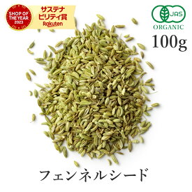 フェンネルシード 100g フェンネル 高品質 オーガニック 有機JAS フェンネルティー ハーブティースパイス カレー fennel ウイキョウ 茴香 ハーブ ダイエット ティー お茶 サンタローサ