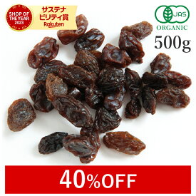 【40%OFFクーポン】 レーズン 500g オーガニック 有機レーズン 無添加 (酸化防止剤不使用 砂糖不使用 香料不使用 防腐剤不使用 着色料不使用 無漂白 ノンオイル) ドライフルーツ高品質 カルフォルニアレーズン 干しぶどう 葡萄 非常食 保存食 防災食 避難食 大容量
