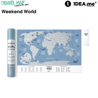1DEA.me Travel Map Weekend World 世界地図 ポスター スクラッチ インテリア 国 マップ アイデアドット…