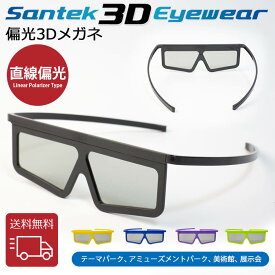 [SANTEK 3D EYEWEAR] 偏光3Dメガネ (Unfoldable Type) 偏光3Dメガネ 3Dメガネ 3Dテレビ 3D映画　プラスティックフレーム 軽量 レンズ素材樹脂 直線偏光(LP＝ Linear Polarizer Type)