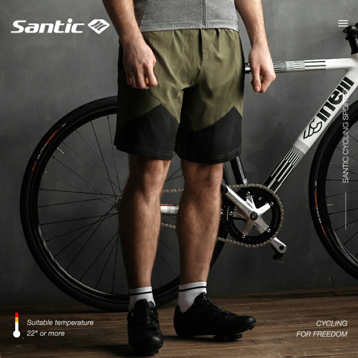 サンティック Santic メンズ サイクルパンツ ショートパンツ ハーフパンツ サイクルウェア サイクリング 自転車ウェア パッド付き カ