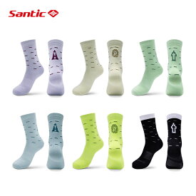 Santic サイクリングソックス サイクルソックス 自転車 ロードバイク 靴下 フリーサイズ