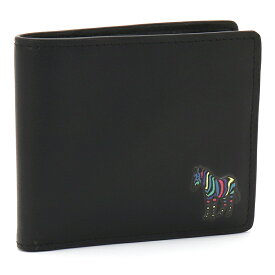 ピーエスバイポールスミス PS BY Paul Smith 二つ折り財布 ホック式小銭入れ 6078 KZEBRA ブラック