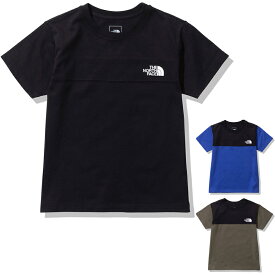 ノースフェイス THE NORTH FACE ショートスリーブカラーブロックティー S/S Color Block Tee 半袖Tシャツ NTJ32332 キッズ ジュニア 国内正規品 オーガニックコットン 柔らか 切り替えデザイン UV対策