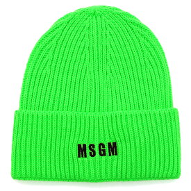 MSGM エムエスジーエム ニットキャップ ニット帽 ビーニー 帽子 MDL08 ユニセックス メンズ レディース グリーン グレー ブラック ロゴ刺繍