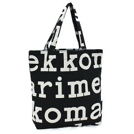 マリメッコ marimekko バッグ トートバッグ NOTKO LOGO 047312 コットンキャンバス地 B4 ロゴ 北欧 ナチュラル シック レディース ブラック×ホワイト