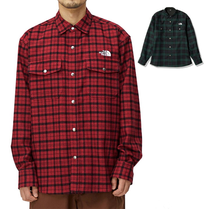 楽天市場 ノースフェイス The North Face ブラッシュウッドウールシャツ Brushwood Wool Shirt カジュアル チェック柄 秋冬 リサイクルウール Nr ユニセックス メンズ レディース 国内正規品 ブラック グリーン レッド ブラック サントノーレ