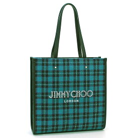 ジミーチュウ JIMMY CHOO バッグ トートバッグ N/S TOTE/M MEN CUZ ジミーチュー タータンチェック 大人可愛い ブランドロゴ 通勤 通学 スクエア型 底鋲付