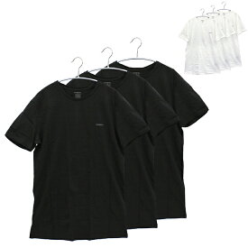 ディーゼル DIESEL 半袖Tシャツ アンダーウェア アンダーシャツ インナー 3枚セット クルーネック 丸首 ストレッチ BASIC 3PACK 00SPDG 0AALW メンズ ホワイト ブラック 男性用 下着 シンプル