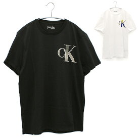 カルバンクライン Calvin Klein 半袖Tシャツ クルーネック 40IC841 メンズ コットン シンプル カジュアル スポーティ モノグラム ブランドロゴ ブラック ホワイト