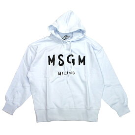 訳あり 右袖口汚れの為 エムエスジーエム MSGM プルオーバーパーカー MDM515 OPTICAL WHITE（ホワイト）Mサイズ　レディース